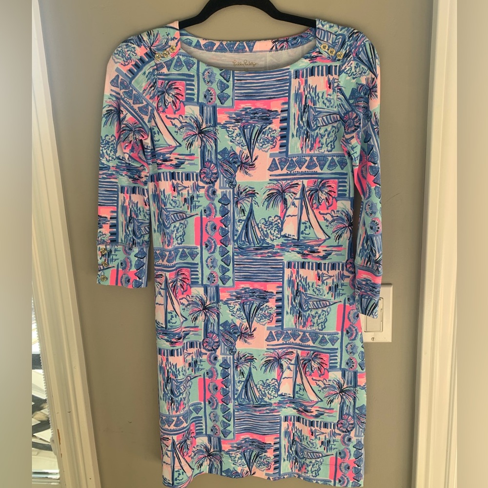 Lilly Pulitzer Blue and Punk Knit Dress